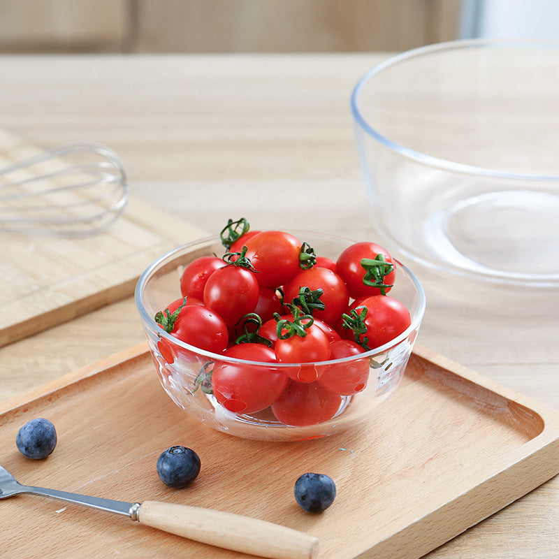 Home utensils, soup bowls, clear glass bowls, salad bowls, creative dessert bowls, heat-resistant large bowls, instant noodle bowls, fruit plates
