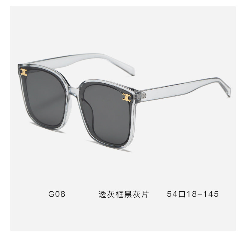 Arc de Triomphe's new milky white large-frame sunglasses, women's high-end sunshade sunglasses, men's European and American versatile sunglasses