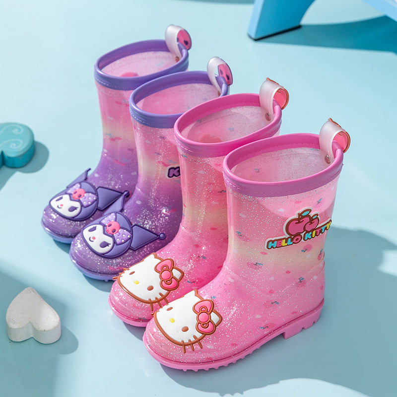 Sanrio Four Seasons Children's Rain Boots Culomie Hello Kitty Rain Boots Men's and Women's Non-slip Kindergarten Elementary School Student Tide Wholesale