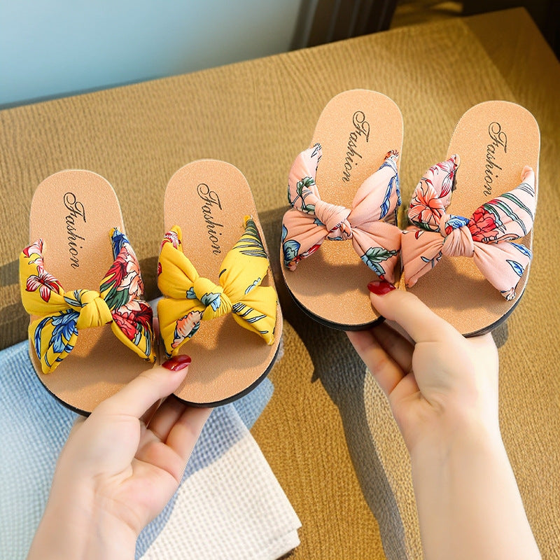 Children's slippers women's summer new fashion girls' sandals wear non-slip, comfortable and soft girls' fabric beach shoes