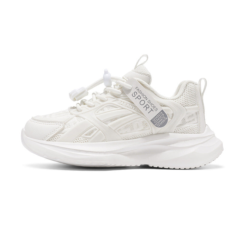 Summer girls' sneakers, mesh breathable single shoes, outdoor casual shoes, telescopic buckle running shoes for middle school students, and primary school students