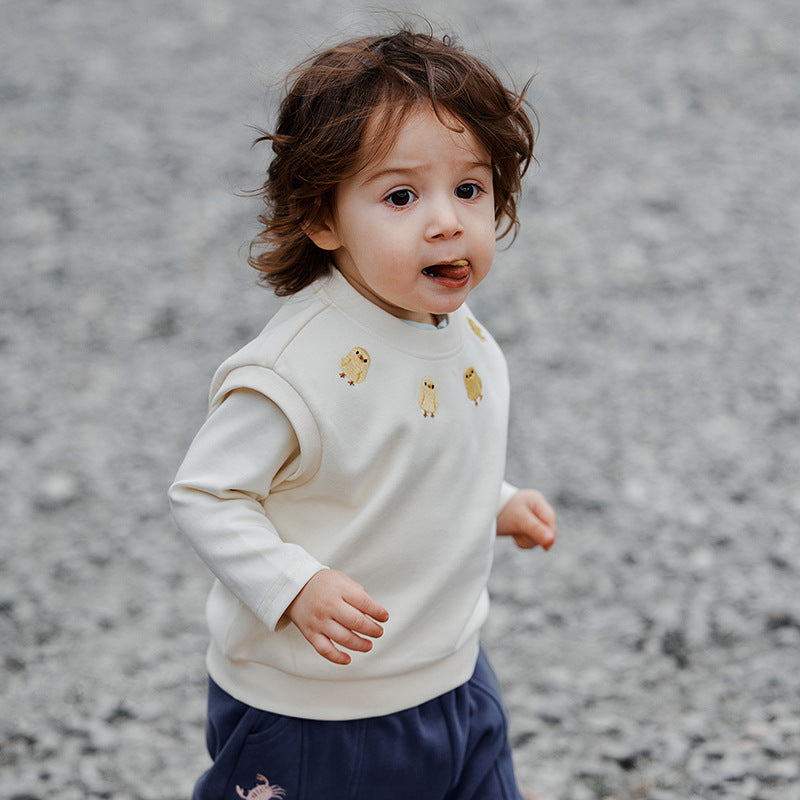 muaqiaqia girls' vest boys' vest outer wear spring and autumn clothes baby shoulder children's top 5YCM076
