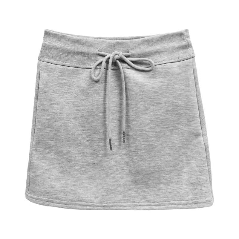 Gray sports skirt anti-walking women's summer new high-waisted hip skirt small man a-line culottes guard skirt