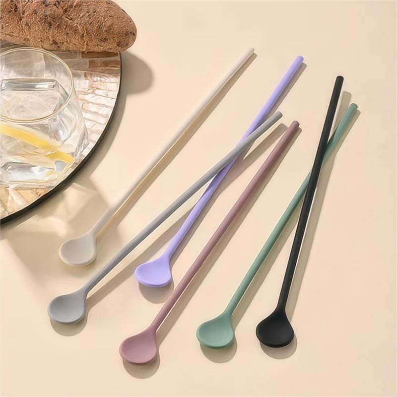 Food grade silicone double-ended spatula mixing spoon mixing stick milk powder honey high temperature resistant long handle stirring stick