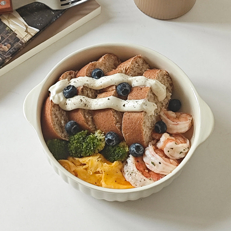 Creamy ins, ceramic amphora, air fryer, baking bowl, microwave oven special bowl, salad bowl, steamed egg bowl