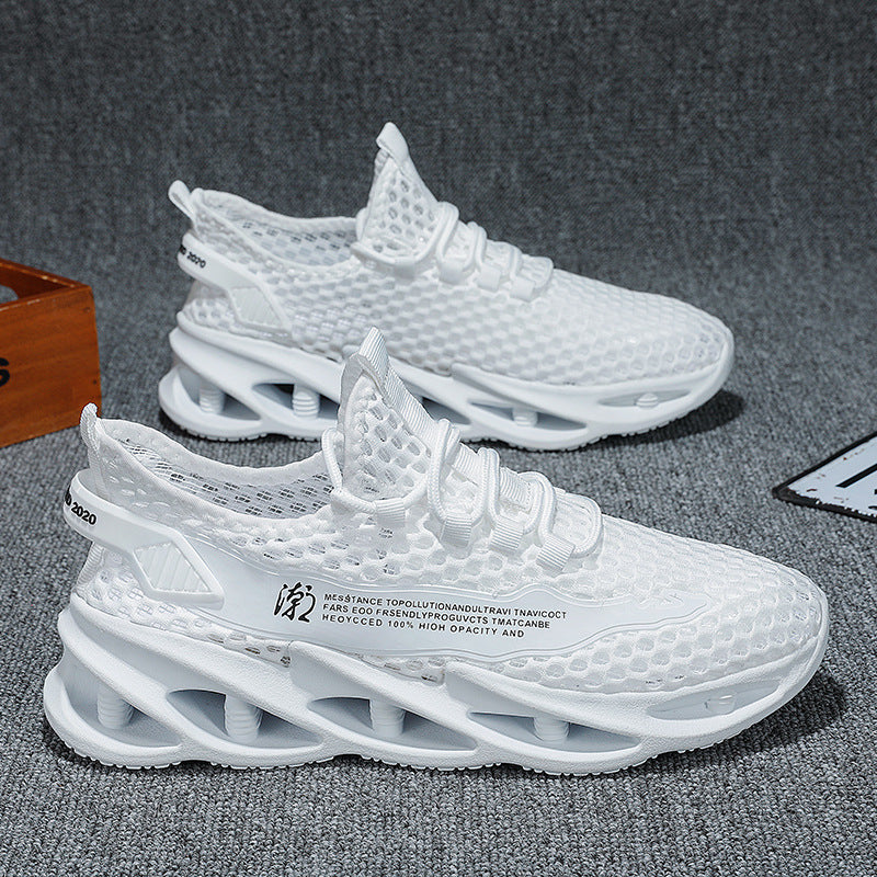Men's ShoesSummer Sports, Breathable Mesh, Cutout Casual Shoes, Men's Heightened Shock Absorber, Single Net Thin Running Trendy Shoes