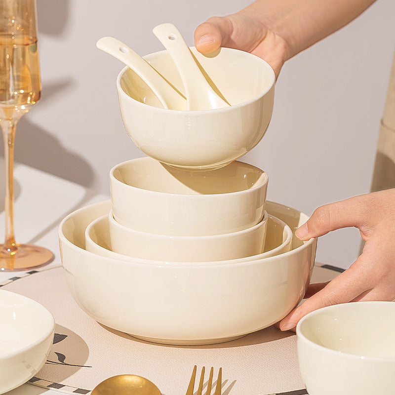 Ceramic Bowl Plate Cutlery Set