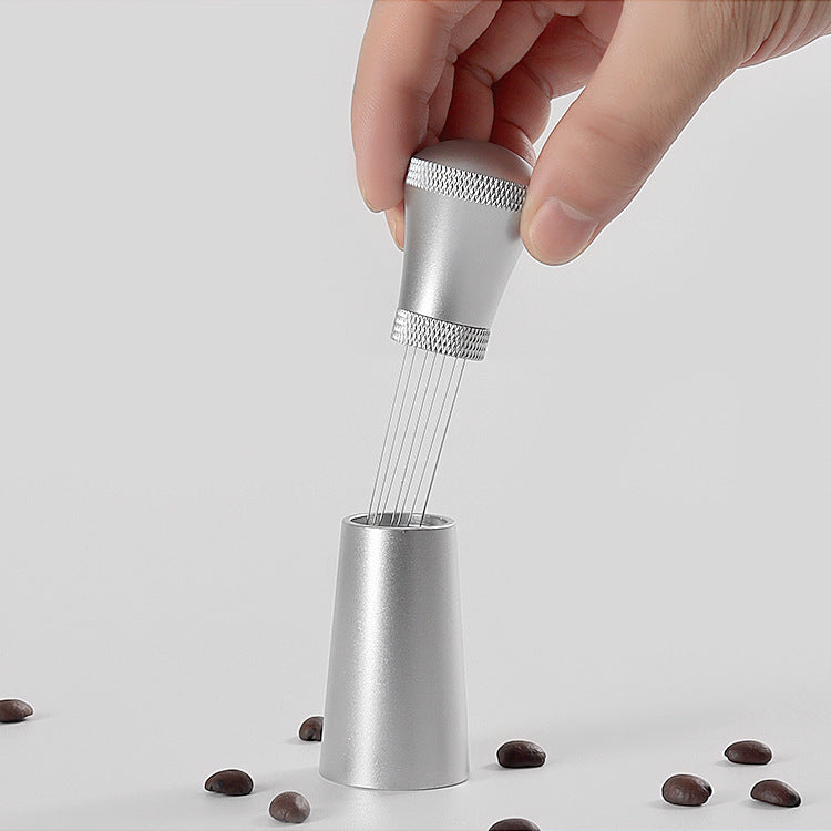 Coffee cloth powder needle stainless steel needle cloth powder set with base Italian coffee powder agglomeration stirring loose powder needle