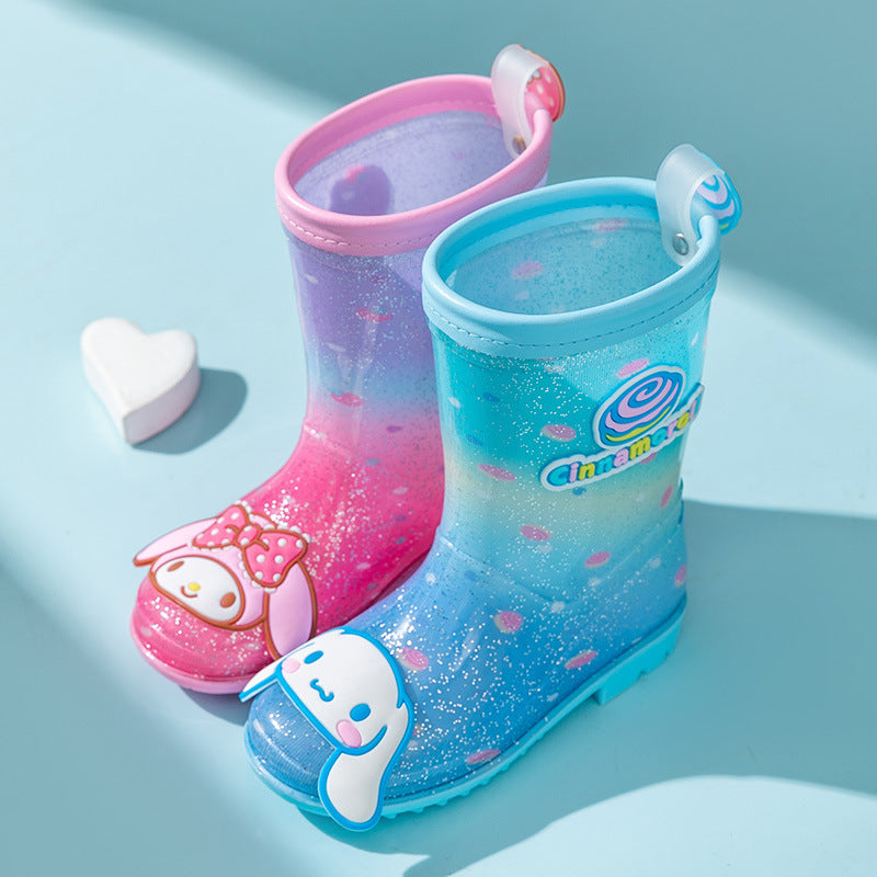 Sanrio Four Seasons Children's Rain Boots Culomie Hello Kitty Rain Boots Men's and Women's Non-slip Kindergarten Elementary School Student Tide Wholesale
