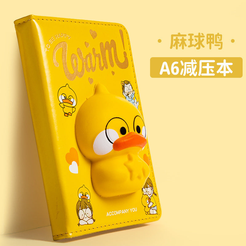 Creative A6 decompression notebook, 3D soft cute memory foam doll diary, slow rebound pu handbook notebook