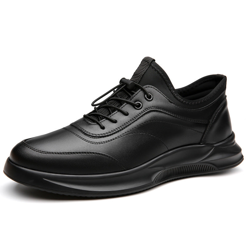 Casual shoes men's spring 2025 new versatile men's leather soft-soled sports shoes breathable white travel shoes