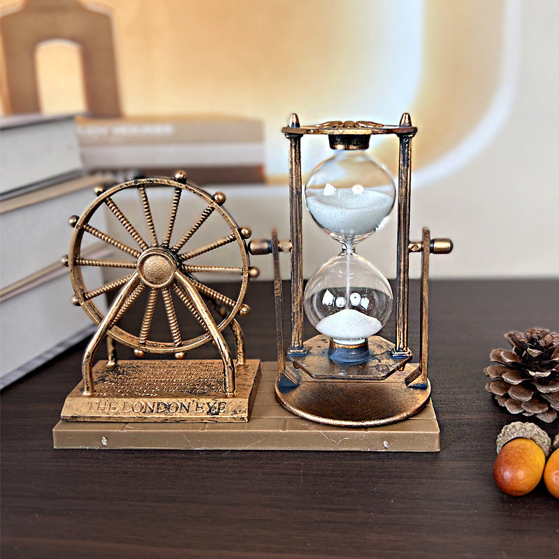 I0332 Creative Student Gifts Retro Ferris Wheel Quicksand Hourglass Decoration Home Decoration Decoration Crafts
