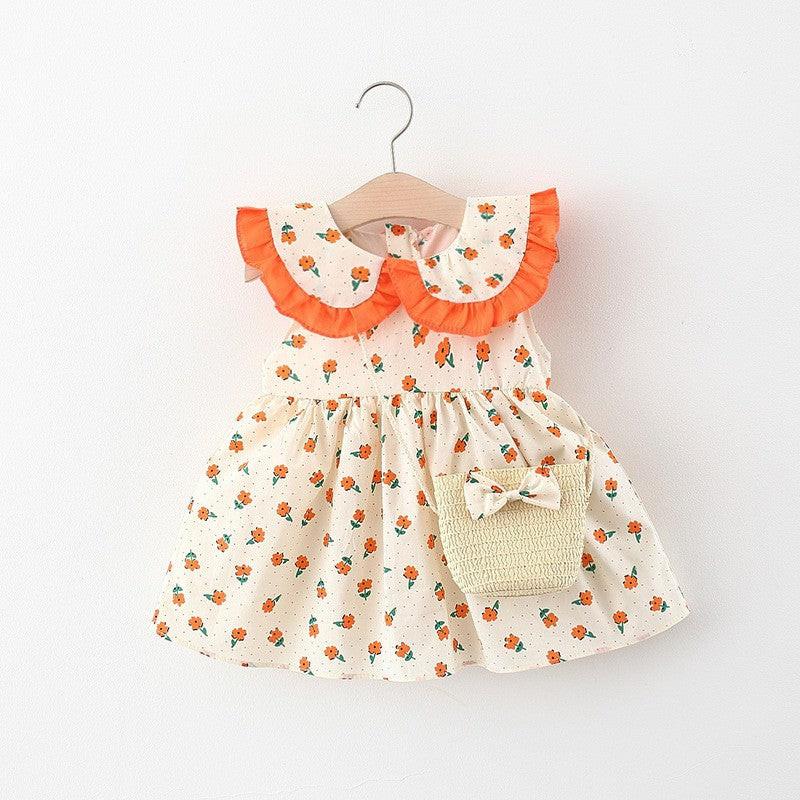 Children's 2022 foreign cute skirt girls' baby sleeveless printed dress summer girls' skirt drop shipping 1071