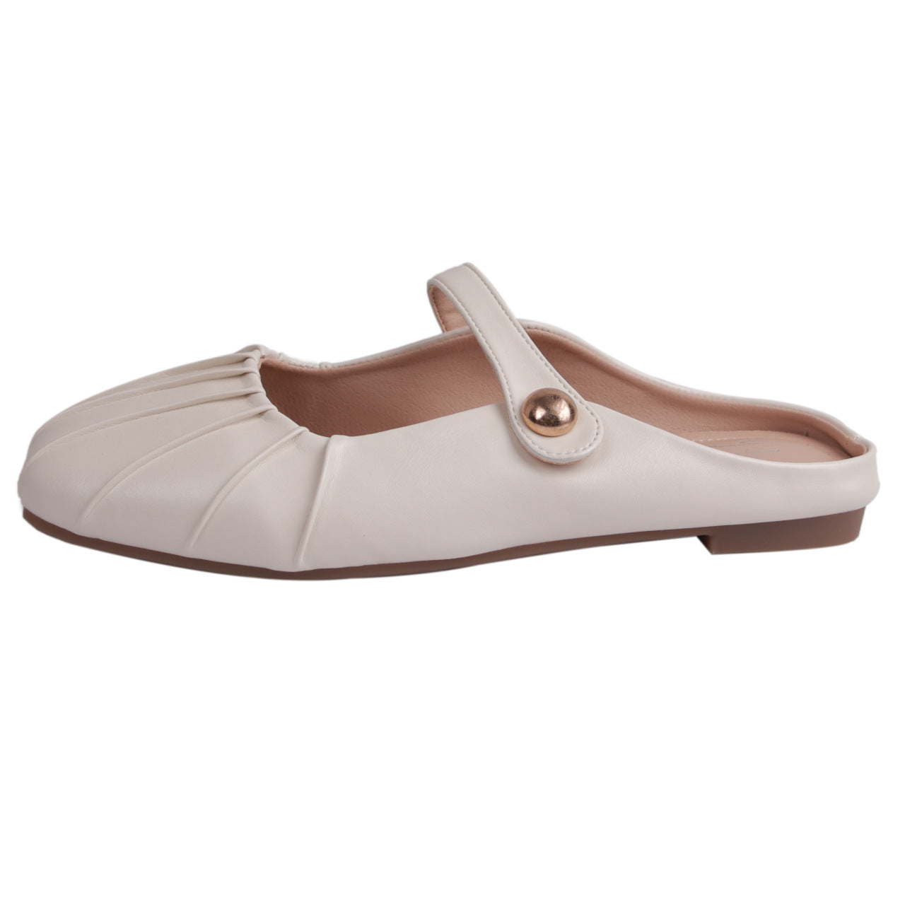Silver flat toe semi-slippery sandals for women's spring and autumn high-end sense in summer, wearing Mary Jane Muller with skirt and single shoes