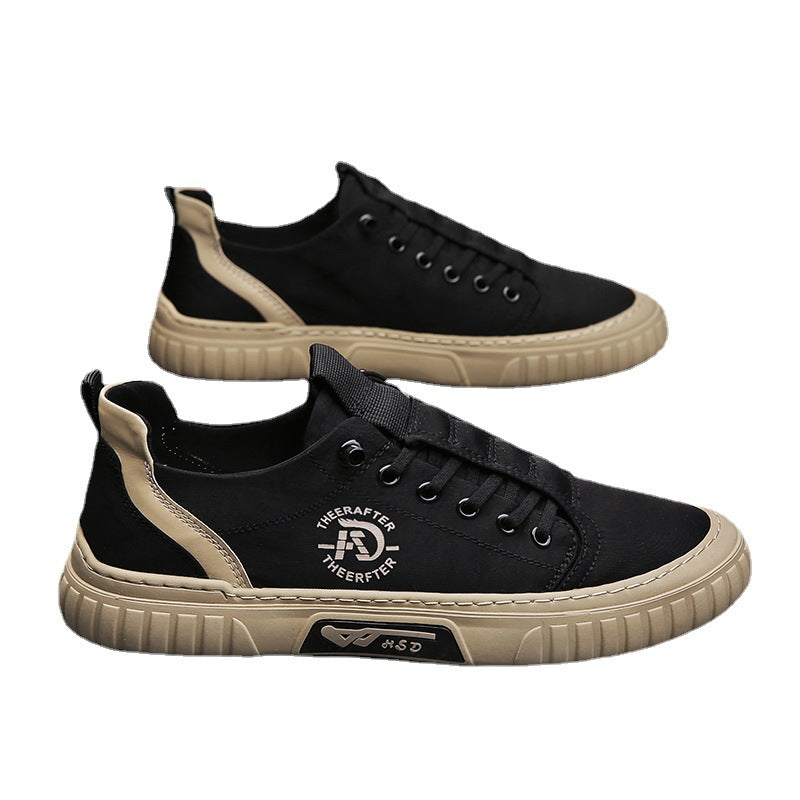 Spring canvas shoes men's breathable one-foot slip-on ice silk cloth shoes men's casual board shoes old Beijing work cloth shoes