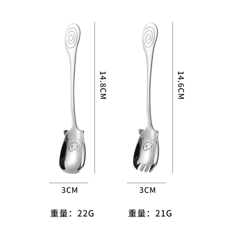 304 stainless steel piggy spoon fork