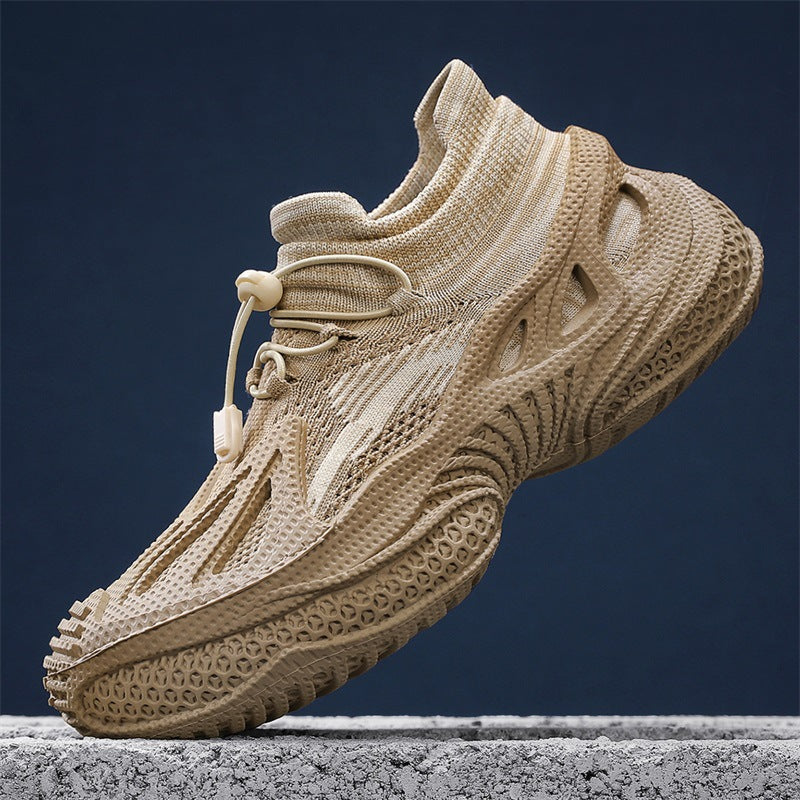 2025 Summer and Autumn New Men's Shoes Mesh Breathable Men's Shoes Personality Trend Flying Woven Shoes Men's Live Broadcast Trendy Shoes Wholesale