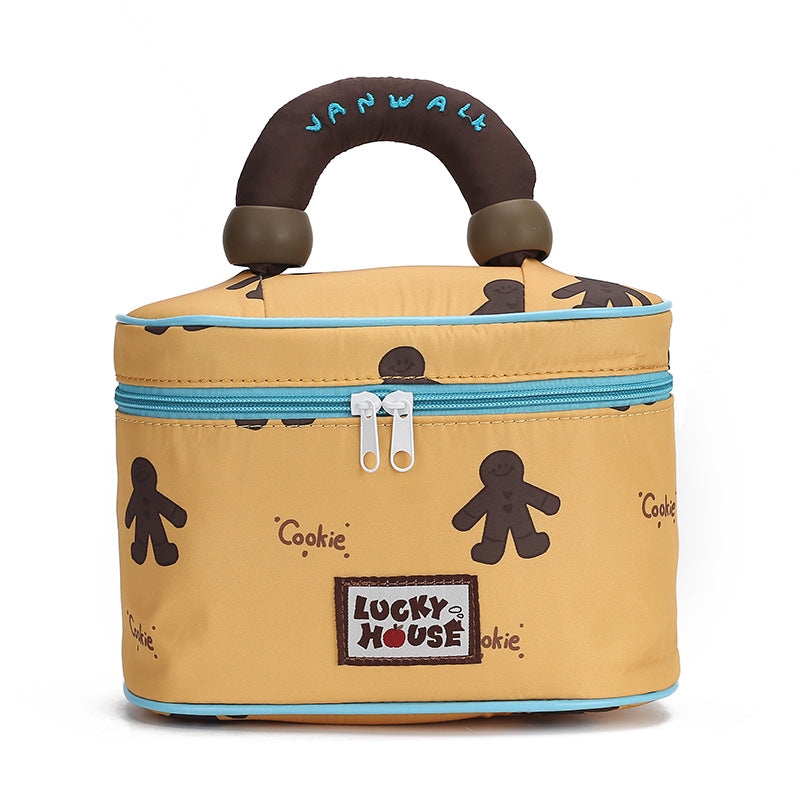 VANWALK Small Garden Cute Girl Hand-Worn Cosmetic Bag Travel Portable Large-capacity Toiletry Storage Bag
