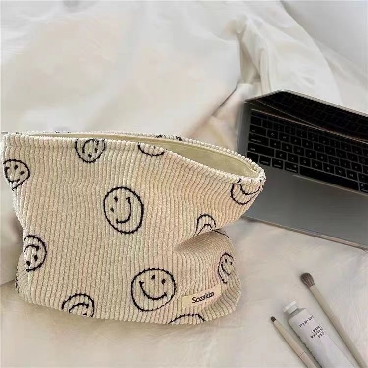 Leopard print canvas cosmetic bag, women's portable, large capacity travel carry-on skincare products, lipstick storage bag, toiletry bag