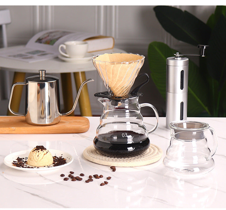 Teflon coffee pot drip coffee filter cup coffee bean grinder hand poured glass sharing pot cloud pot wholesale