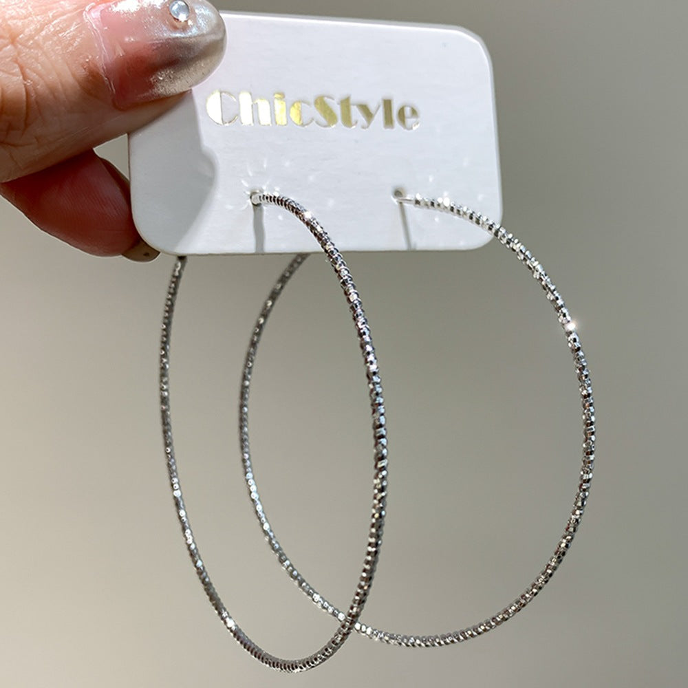 European and American ins exaggerated metal big circle circle thin hoop earrings fashionable hipster ear circle personality street earrings women