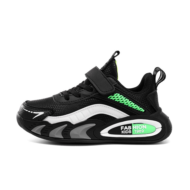 Boys shoes children's sneakers 2024 autumn and winter new leather waterproof soft sole boys running shoes warm wholesale