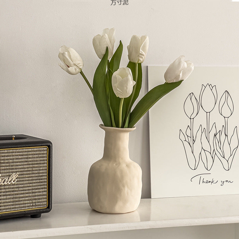 ins style high value tulip simulated flower fake flower wet ornament decoration table living room office decoration factory