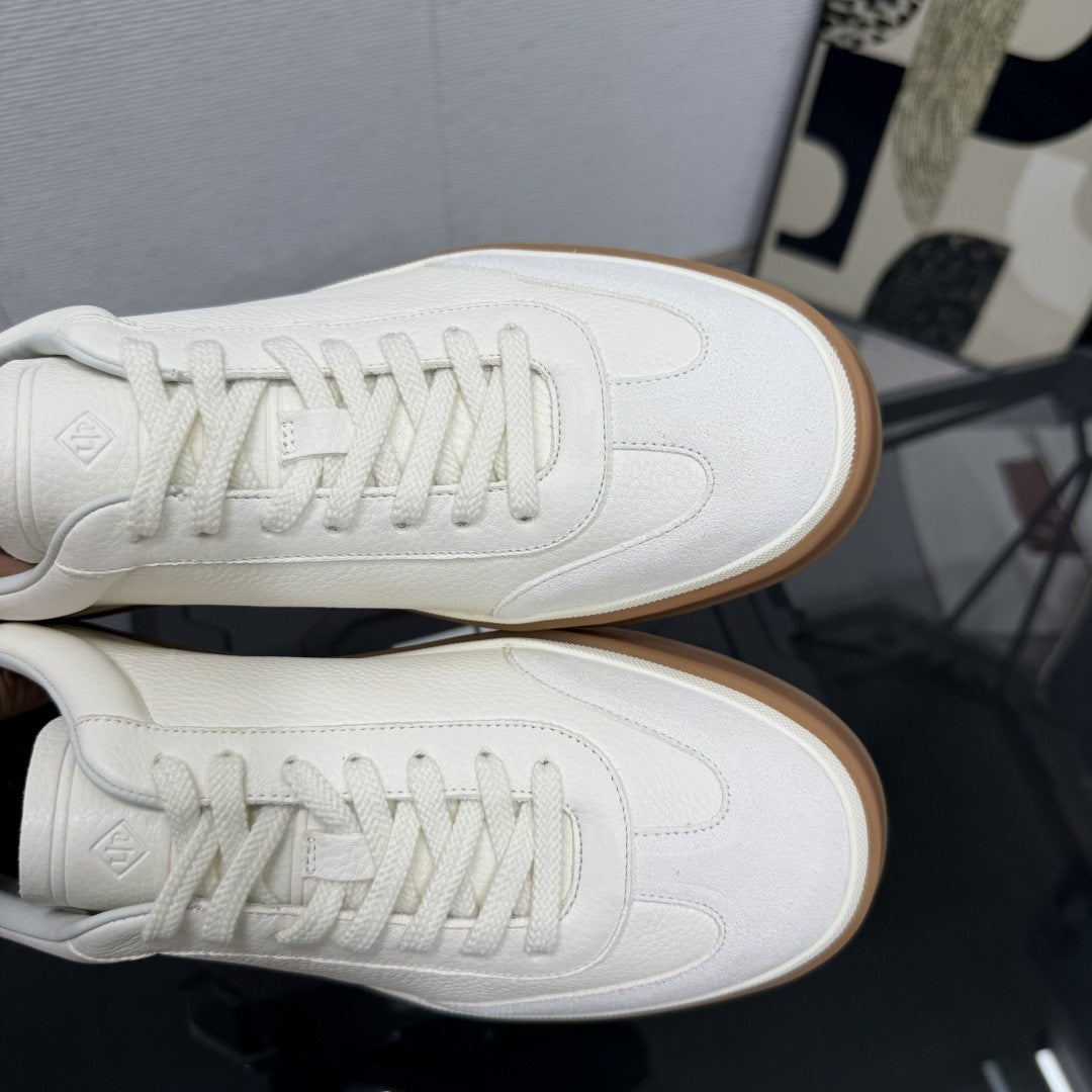 2025 spring and autumn new white shoes, LP men's shoes, casual sneakers, color-blocking German training shoes, flat single shoes, couple models