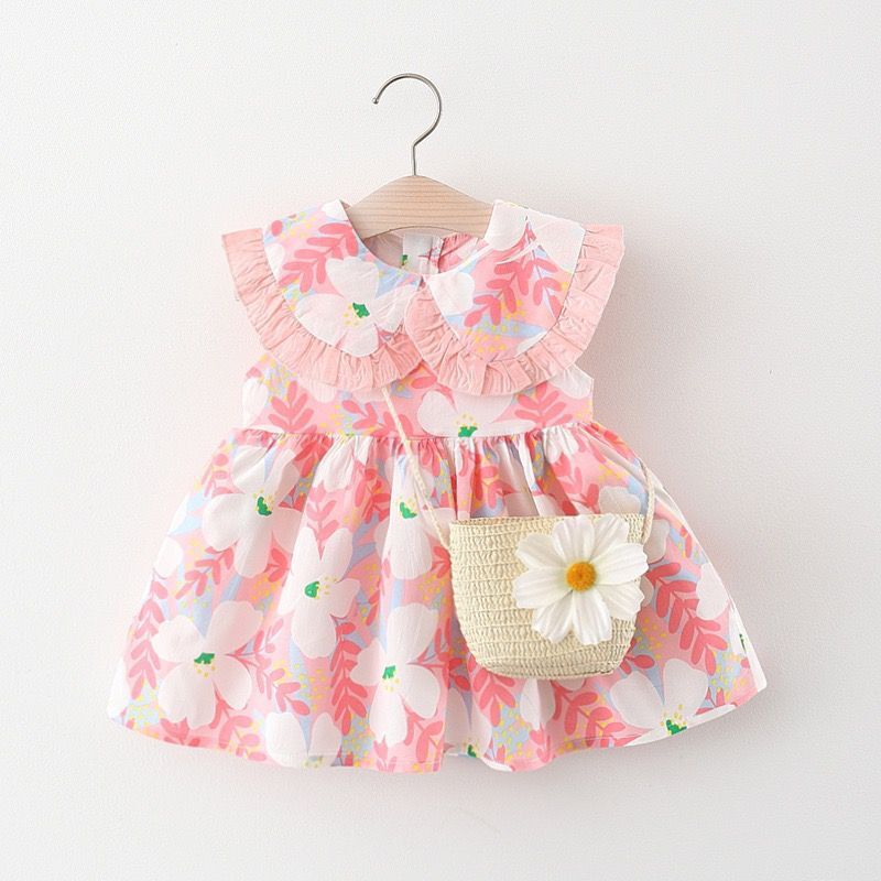 Children's 2022 foreign cute skirt girls' baby sleeveless printed dress summer girls' skirt drop shipping 1071