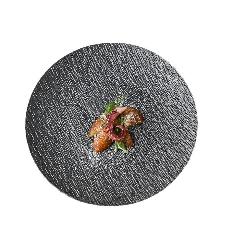 Ceramic steak plate, high-quality western plate, round plate, home steak plate, pasta plate, hotel personality plate