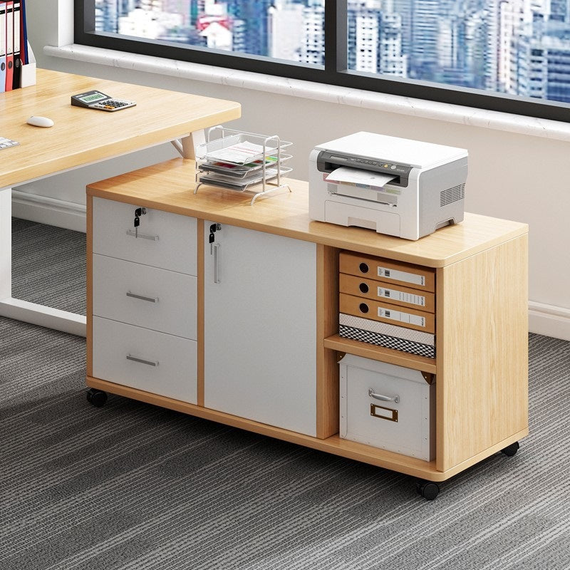 File cabinet drawer type movable office side document storage cabinet simple under the table with lock Rong Xiaorong