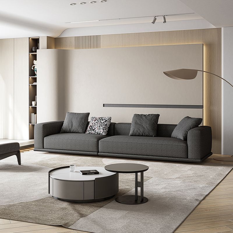Minimal grey fabric sofa