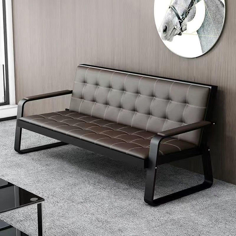 Office sofa boss business reception meeting sofa rental house three-person row chair simple hardware iron frame sofa