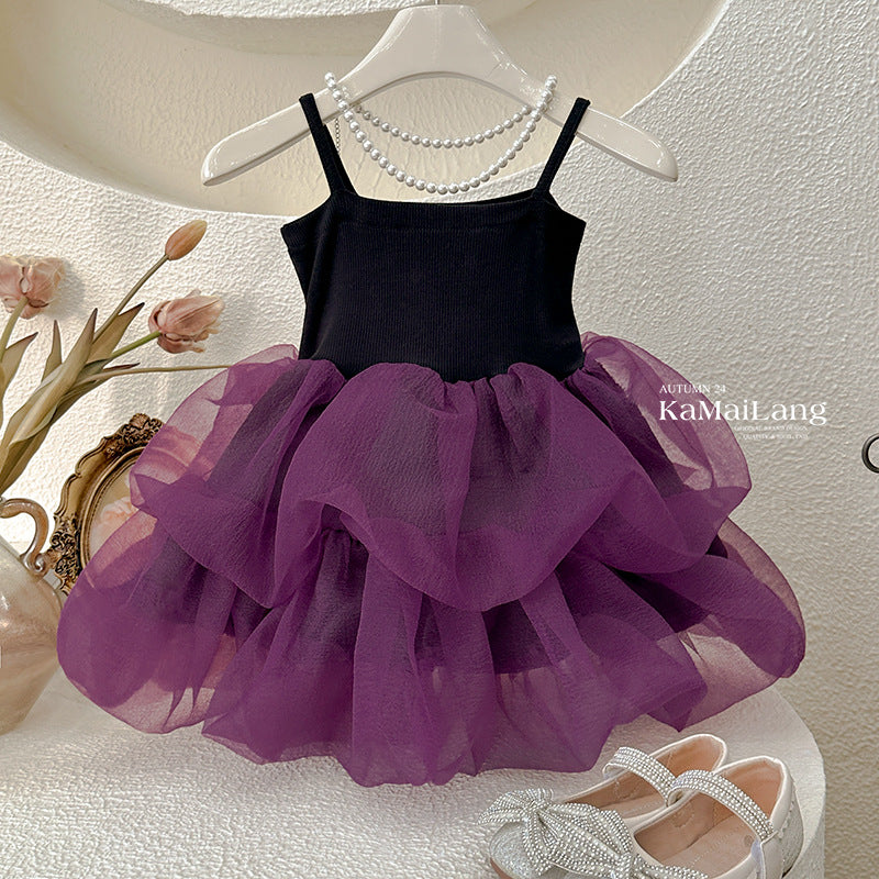Girls' dress summer 2025 new foreign hot girl birthday puff skirt sundress princess dress