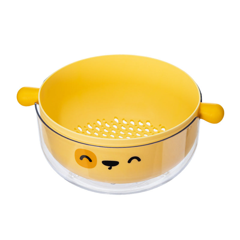 Draining basket double-layer thickened creative multi-functional living room fruit and vegetable kitchen washing basin fruit plate cute artifact kitchen