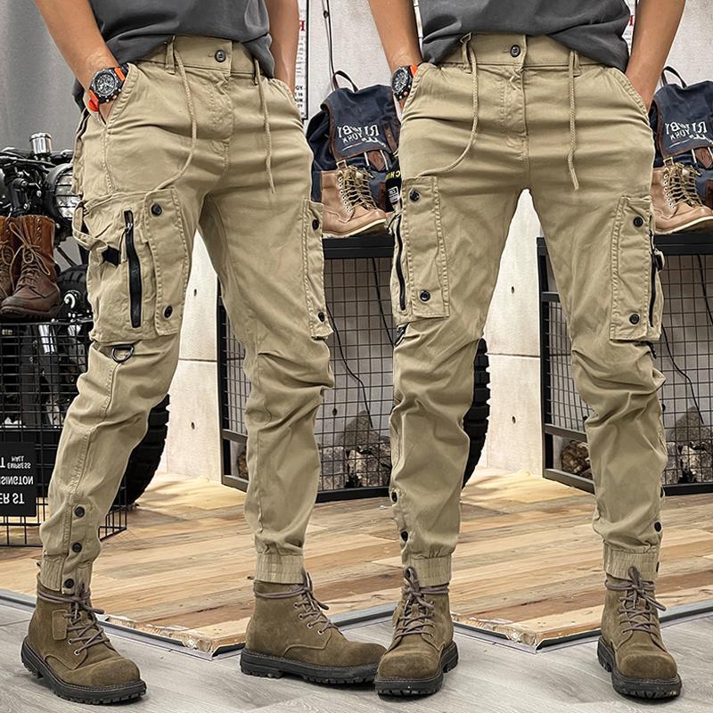 2025 Spring and Autumn American Straight Functional Cargo Pants Men's Outdoor Casual Lung Cargo Pants