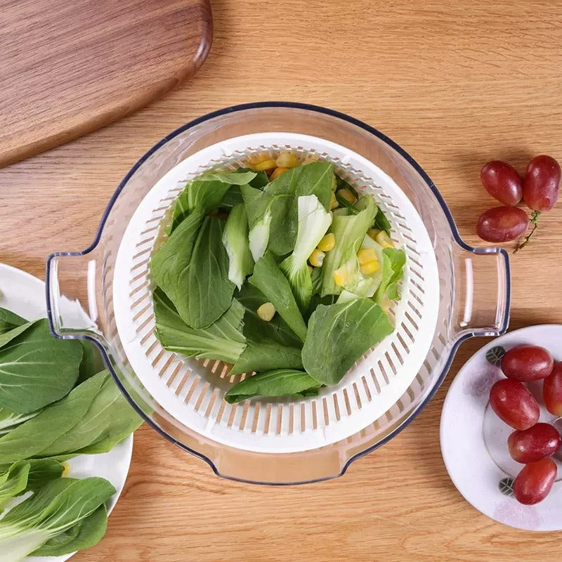 Japanese kitchen salad vegetable dehydrator hand crank spin dryer washing vegetable dumping drain basket washing pot washing artifact