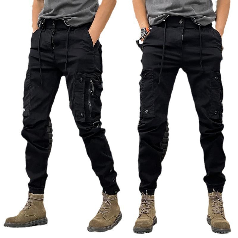 2025 Spring and Autumn American Straight Functional Cargo Pants Men's Outdoor Casual Lung Cargo Pants