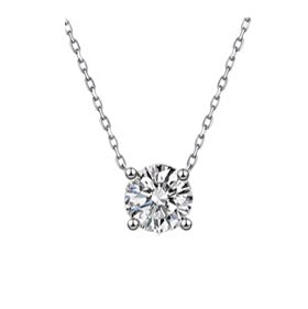 New hot-selling S925 sterling silver four-claw single diamond 5A zircon boogie diamond necklace women's wild clavicle chain one piece dropshipping
