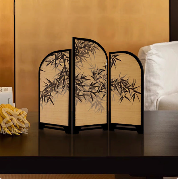 New Chinese screen table ornament "Ink Bamboo" medieval style entrance home ornament tea table table decoration painting