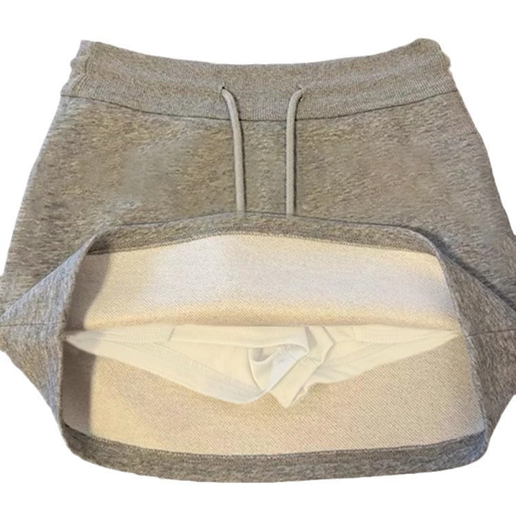 Gray skirt women's 2025 new style small man summer sports skirt short skirt casual suit a-line skirt guard skirt