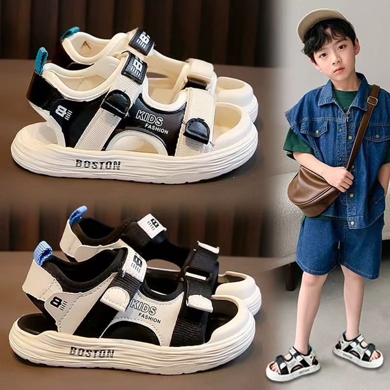 Boys sandals summer 2025 new children's shoes sports beach shoes middle and big boys handsome toe anti-slip