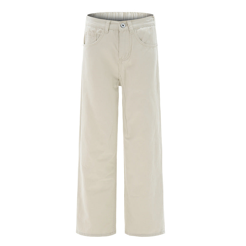 Muyuan Men's Maillard Cleanfit Vintage Casual Pants Unisex Versatile Loose Straight Long Pants