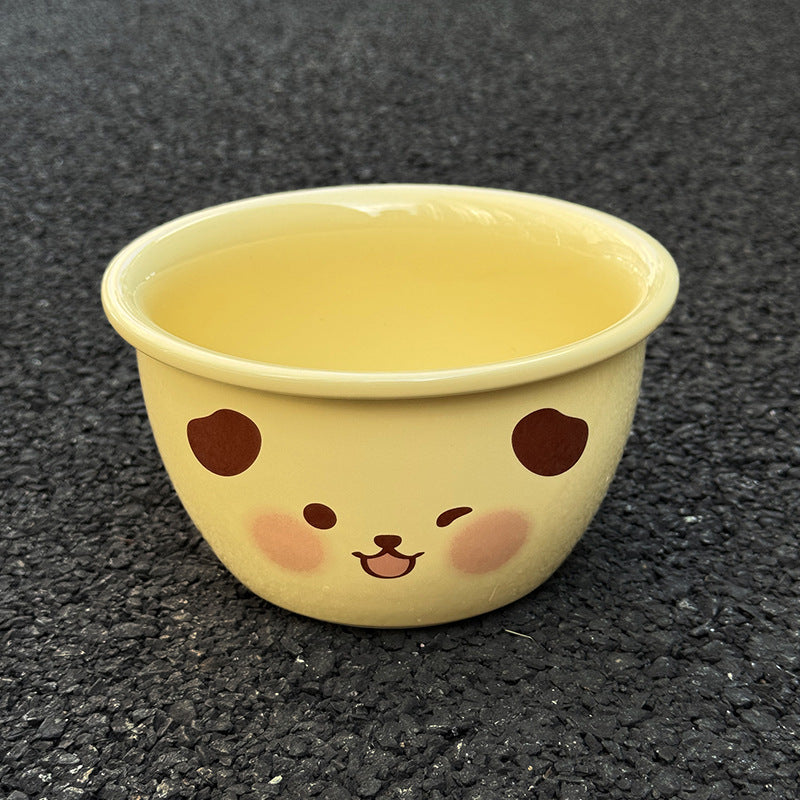 High-value piggy bowl and plate set for home 2024 new one-person ceramic tableware set for couples bowl and plate combination