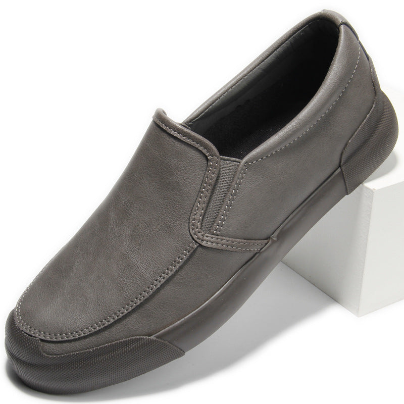 Classic retro men's small leather shoes spring and autumn new breathable casual and versatile one-foot slip trend fashion leather shoes men