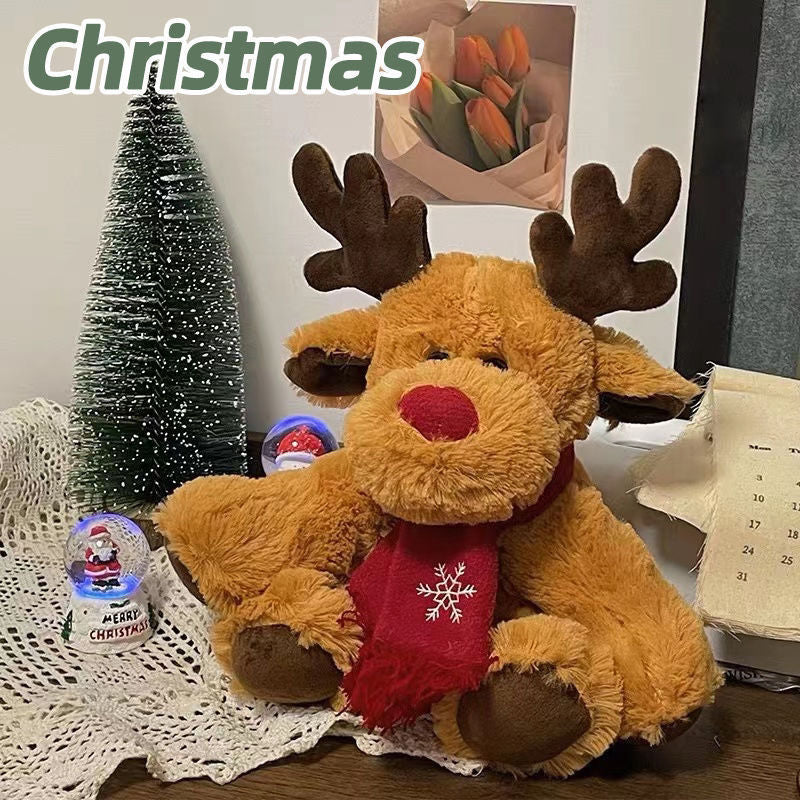 Korean version of ins new internet celebrity Christmas deer plush toy cute cartoon elk rag doll doll gift for women