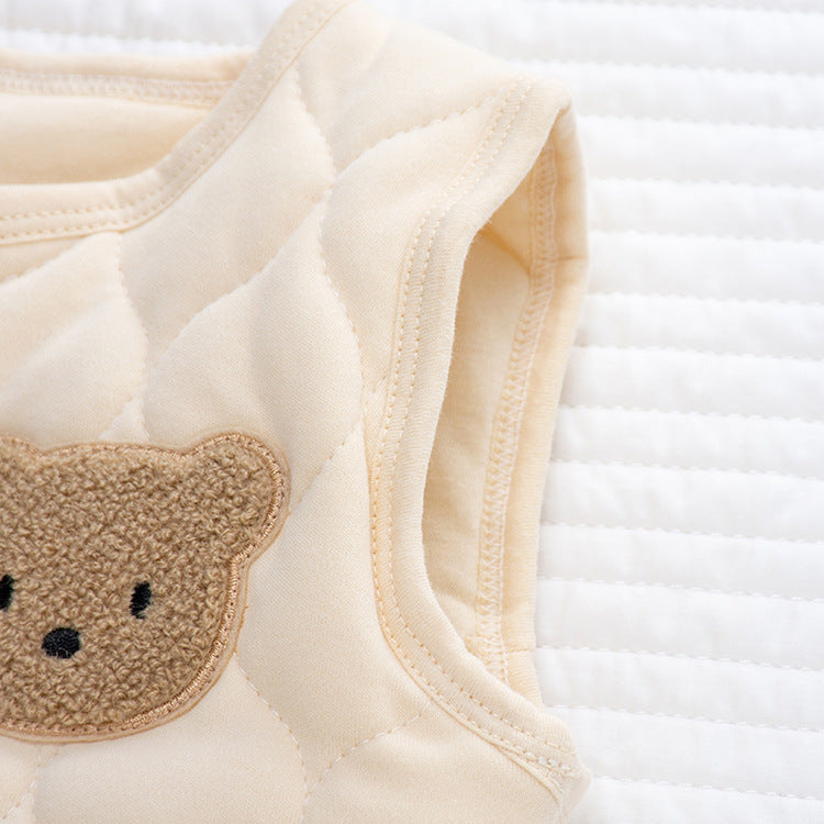 Vest baby vests, male and female babies in winter, thickened warm belly protection, children's coats, ins, wear pure cotton jackets