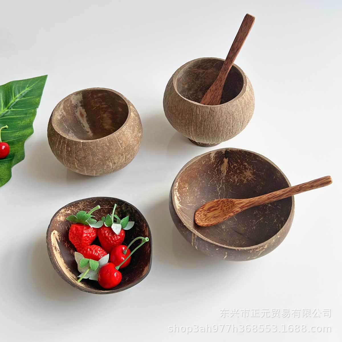 Yogurt Coconut Bowl Natural Coconut Shell Cutlery Shell Wooden Bowl Fruit Salad Dessert Bowl Fillable Food Bowl