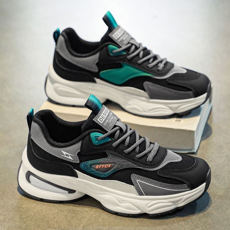 2025 men's shoes summer breathable and versatile anti-odor and wear-resistant mesh athleisure platform teen dad tide shoes