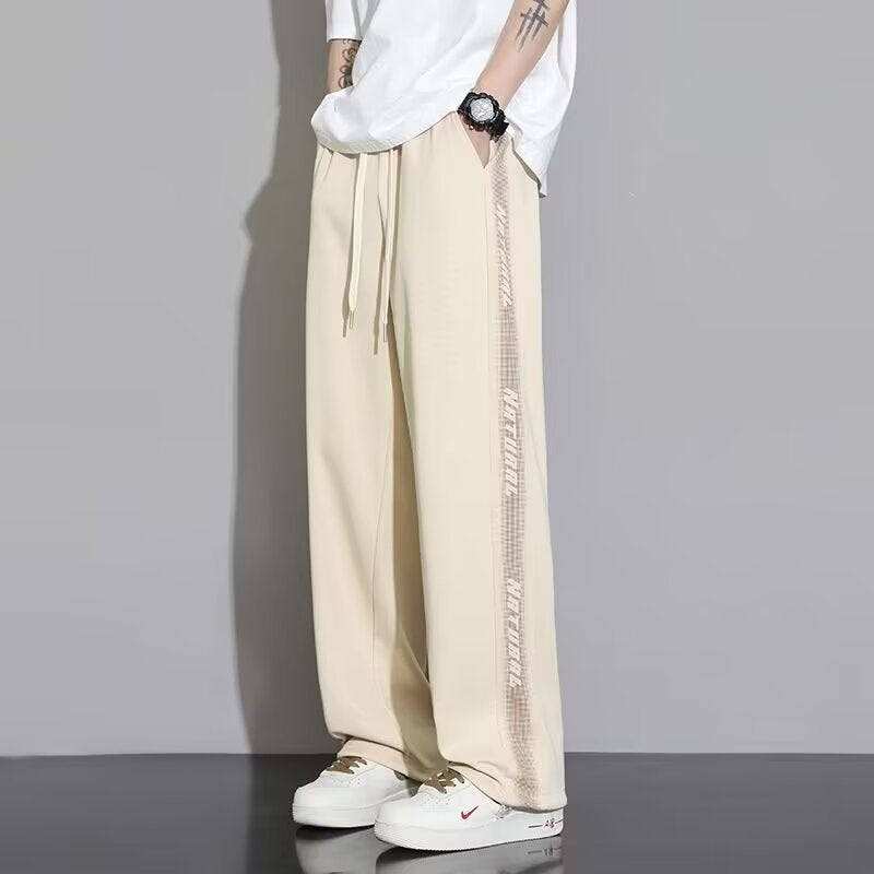 Teen pants men's spring and autumn trendy brand junior high school and high school students casual straight pants big kids handsome loose trousers